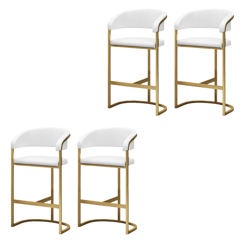 Glam Style Bar Stool Leather Gold Frame Counter Stool for Bristol