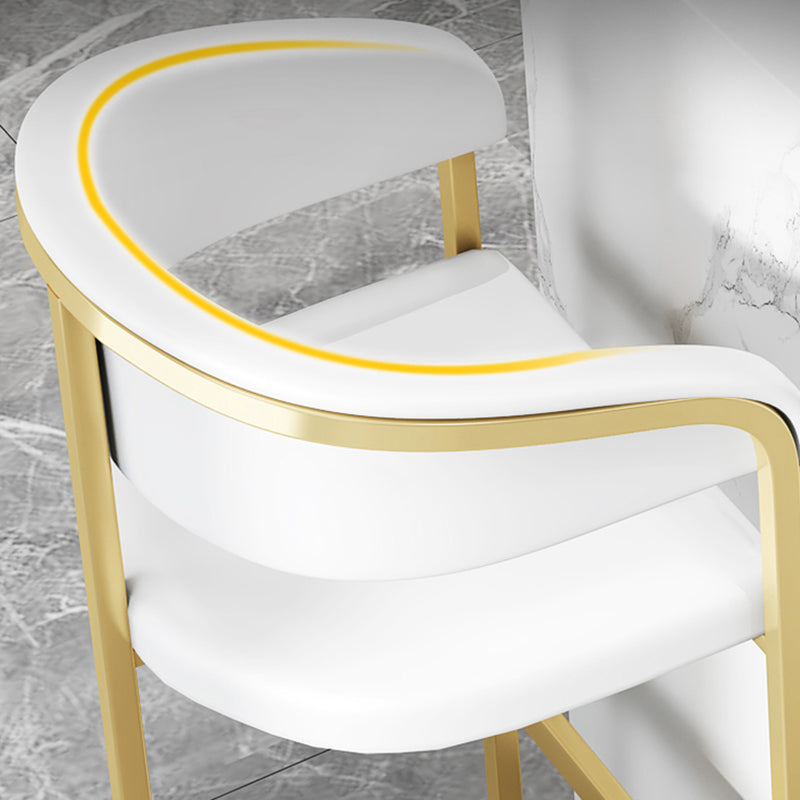 Glam Style Bar Stool Leather Gold Frame Counter Stool for Bristol