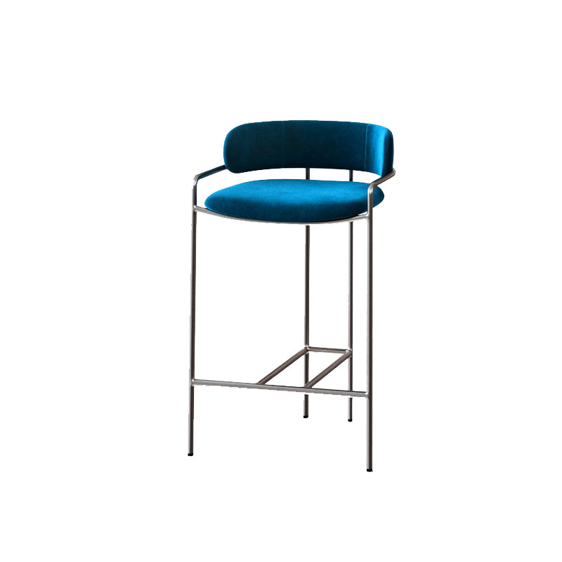 Glam Bar Stool Backrest Upholstered Counter Stool for Bristol