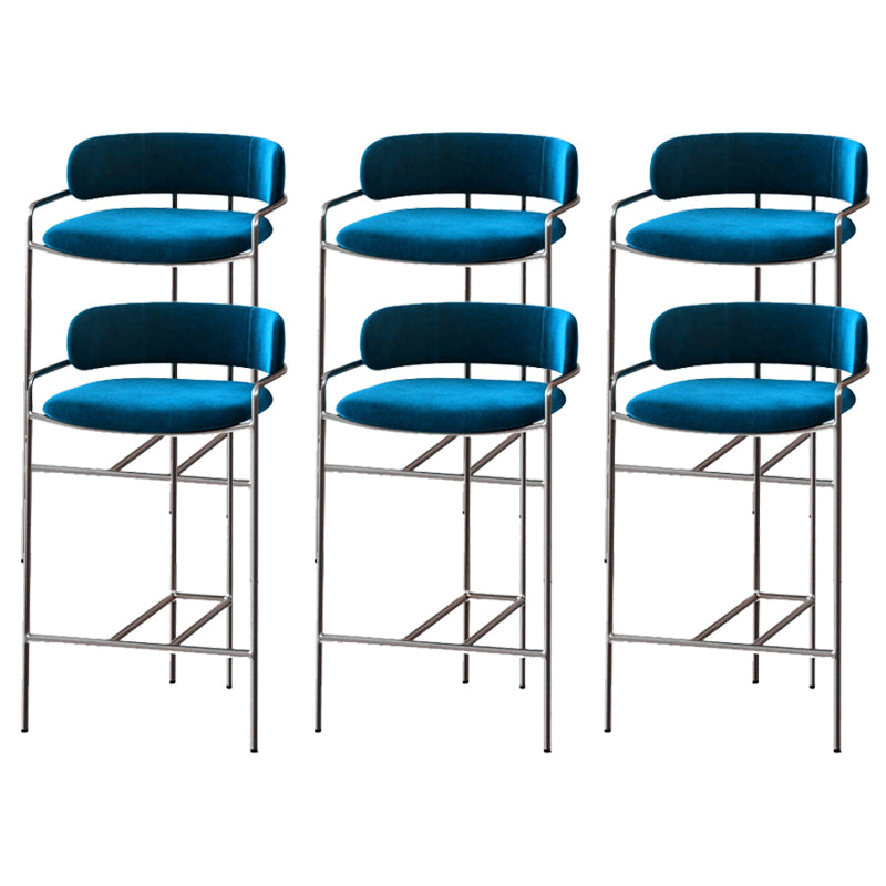 Glam Bar Stool Backrest Upholstered Counter Stool for Bristol