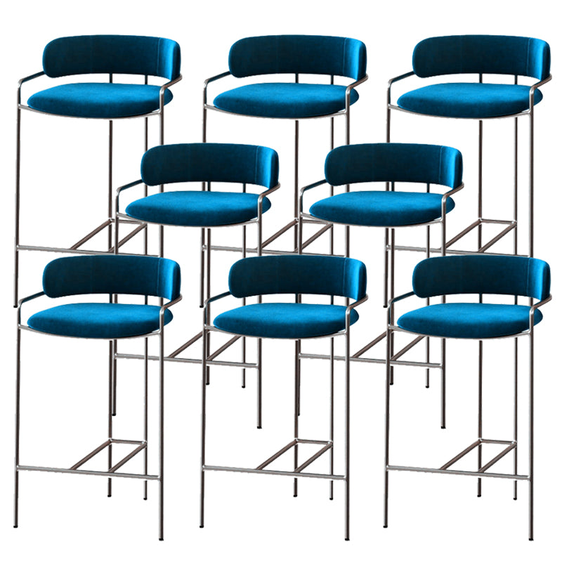 Glam Bar Stool Backrest Upholstered Counter Stool for Bristol