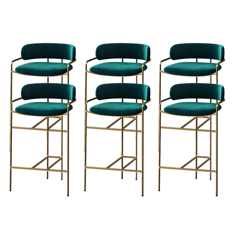 Glam Bar Stool Backrest Upholstered Counter Stool for Bristol