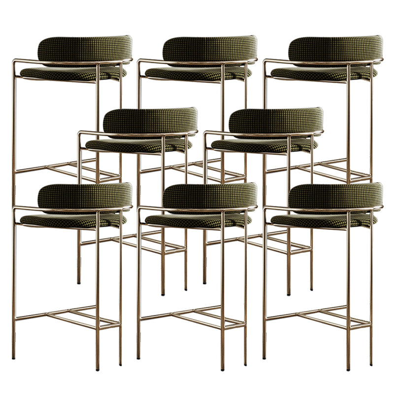 Glam Bar Stool Backrest Upholstered Counter Stool for Bristol