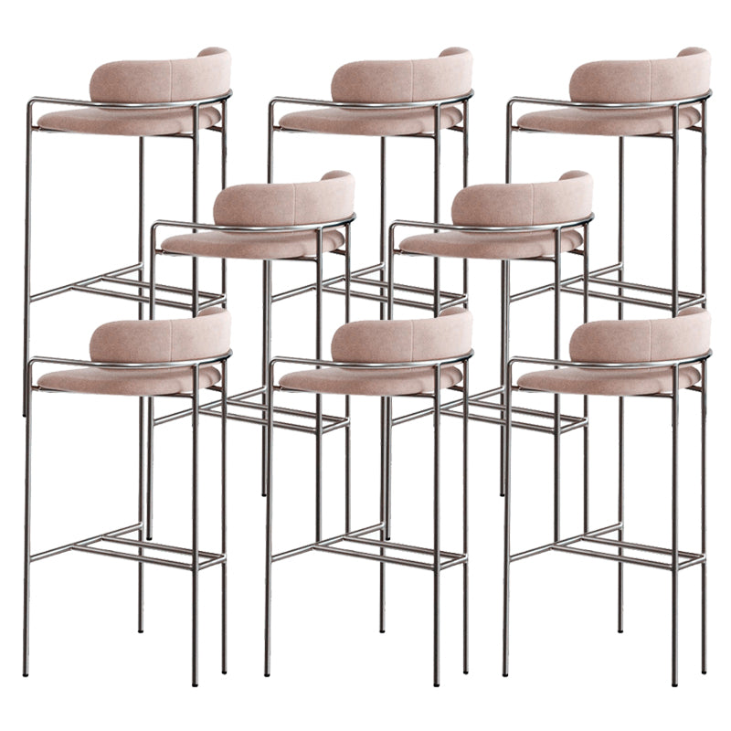 Glam Bar Stool Backrest Upholstered Counter Stool for Bristol