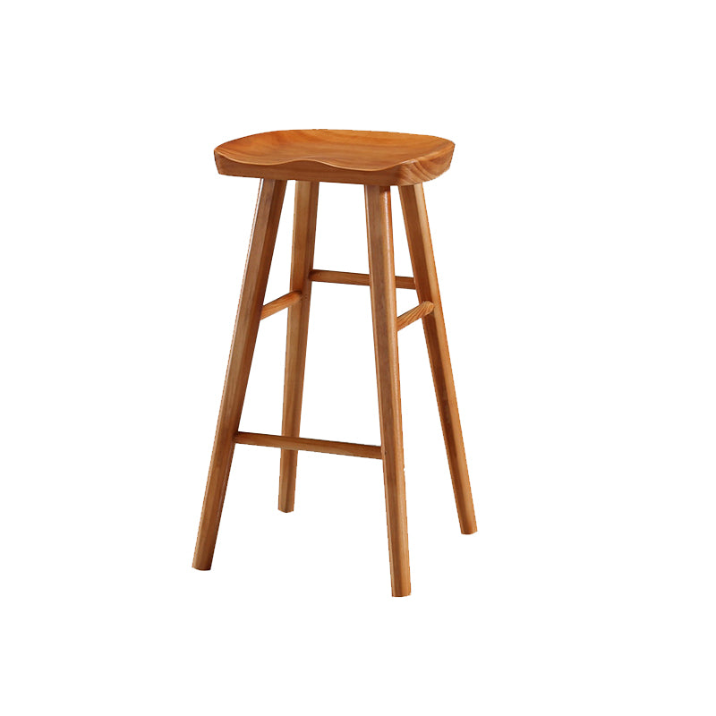 Solid Wood Bar Stool Modern Backless Counter Stool for Dining Room