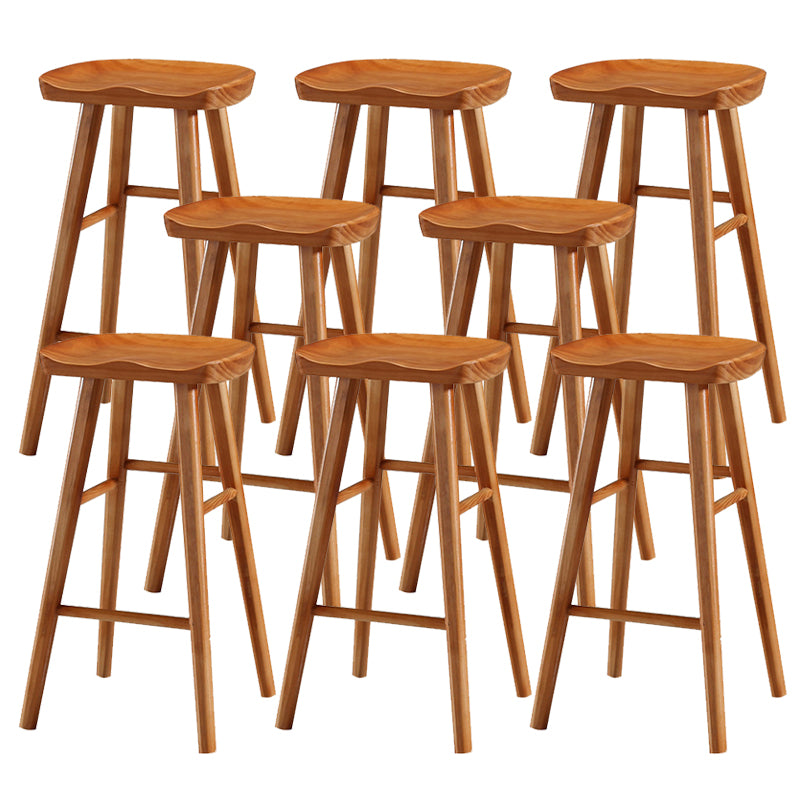 Solid Wood Bar Stool Modern Backless Counter Stool for Dining Room