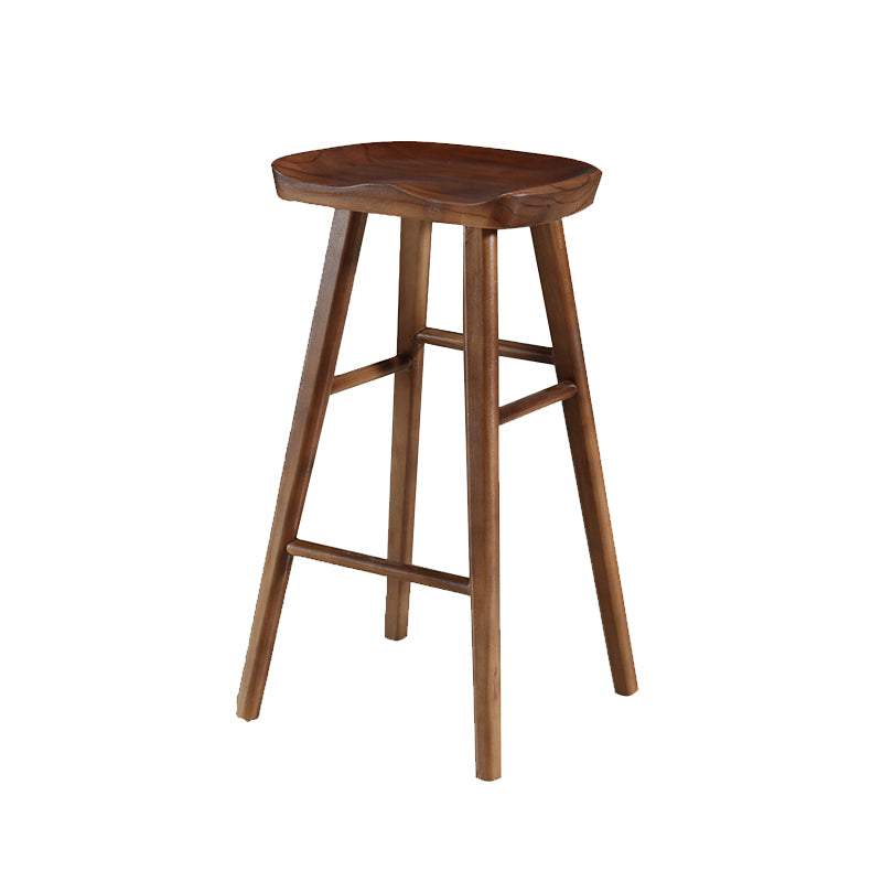Solid Wood Bar Stool Modern Backless Counter Stool for Dining Room
