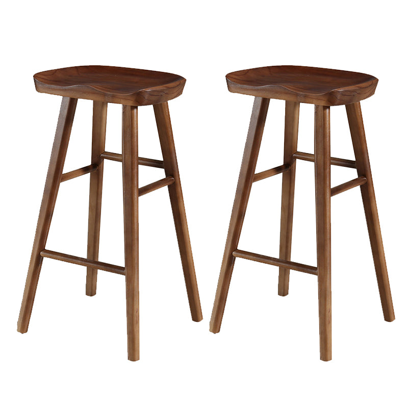 Solid Wood Bar Stool Modern Backless Counter Stool for Dining Room