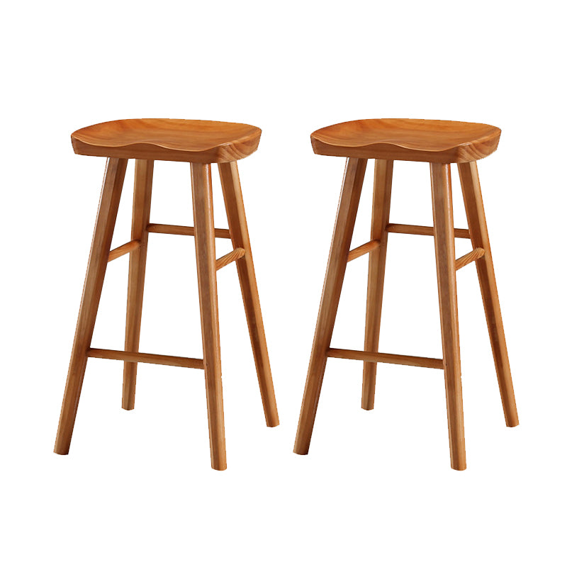 Solid Wood Bar Stool Modern Backless Counter Stool for Dining Room
