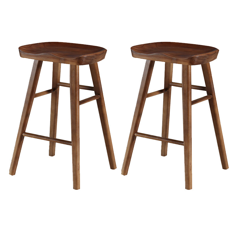 Solid Wood Bar Stool Modern Backless Counter Stool for Dining Room
