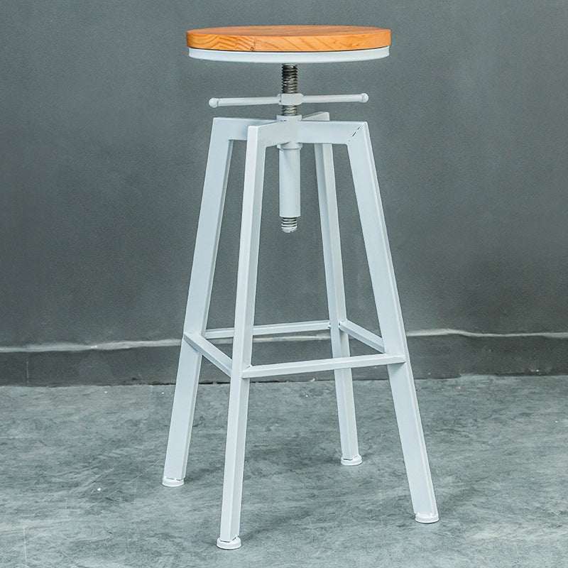 Industrial Dining Stools Adjustable Height Bar Stools with Footrest