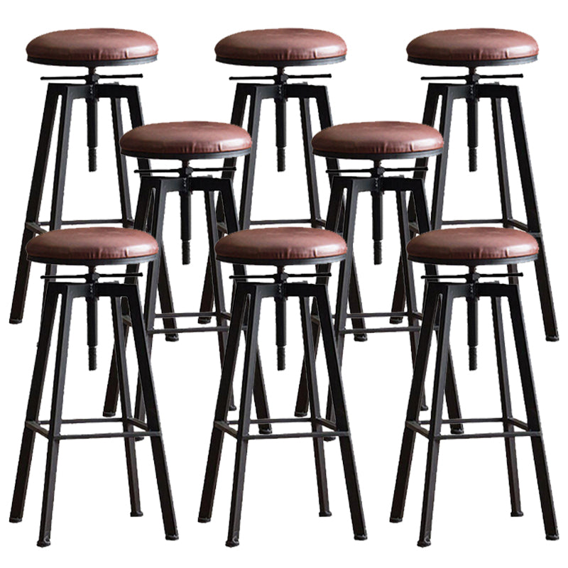 Industrial Dining Stools Adjustable Height Bar Stools with Footrest