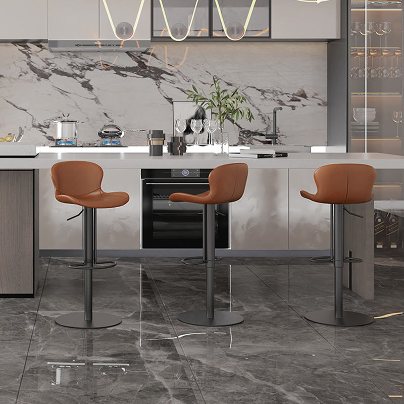 Leather Bar Stool Adjustable Height Backrest Counter Stool for Bristol