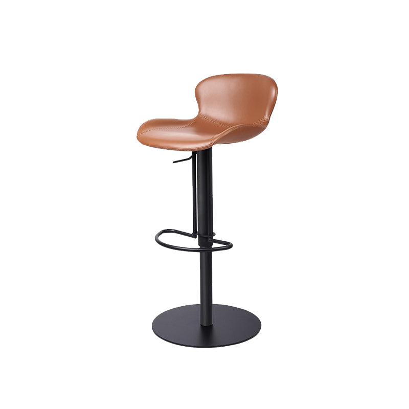 Leather Bar Stool Adjustable Height Backrest Counter Stool for Bristol