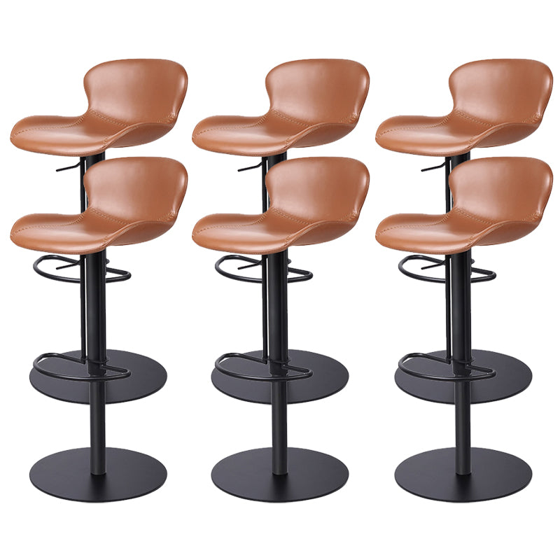 Leather Bar Stool Adjustable Height Backrest Counter Stool for Bristol