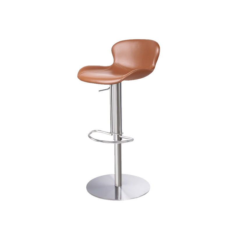 Leather Bar Stool Adjustable Height Backrest Counter Stool for Bristol