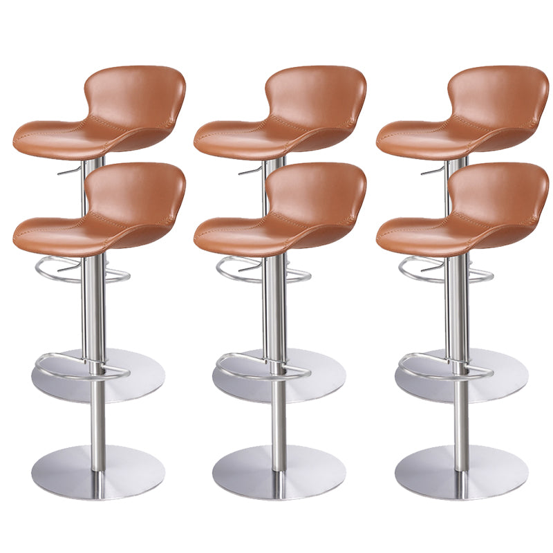 Leather Bar Stool Adjustable Height Backrest Counter Stool for Bristol