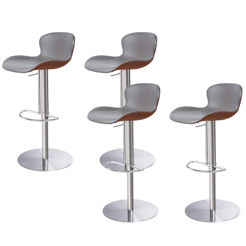 Leather Bar Stool Adjustable Height Backrest Counter Stool for Bristol