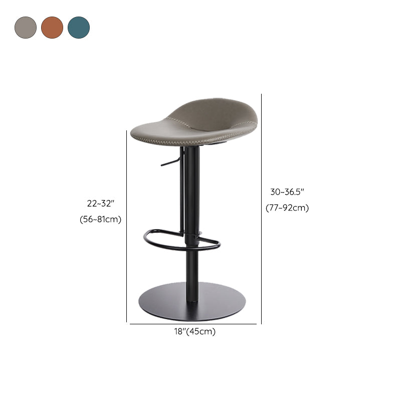 Leather Bar Stool Backless Counter Stool for Bristol with Swivel