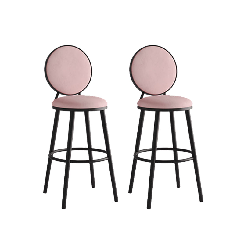 Modern Armless Backrest Counter Stool Iron Bar Stool with Pedal for Cafe