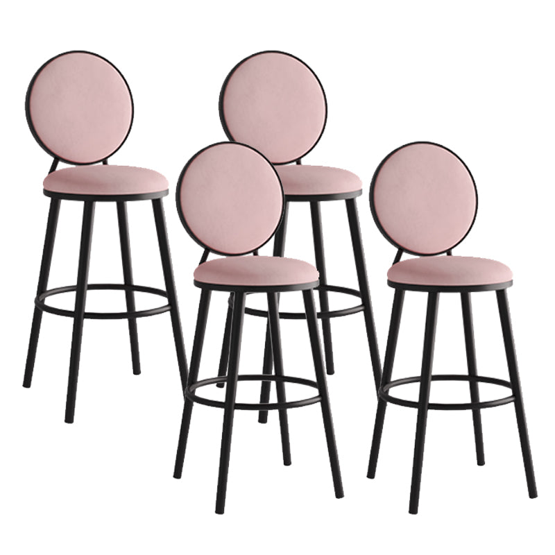 Modern Armless Backrest Counter Stool Iron Bar Stool with Pedal for Cafe