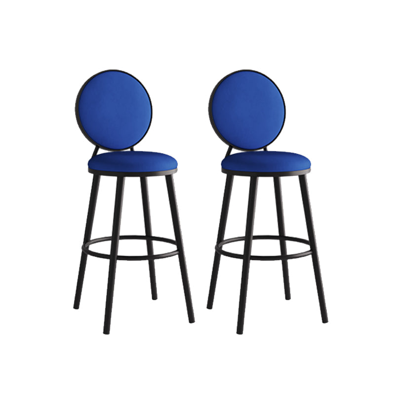 Modern Armless Backrest Counter Stool Iron Bar Stool with Pedal for Cafe