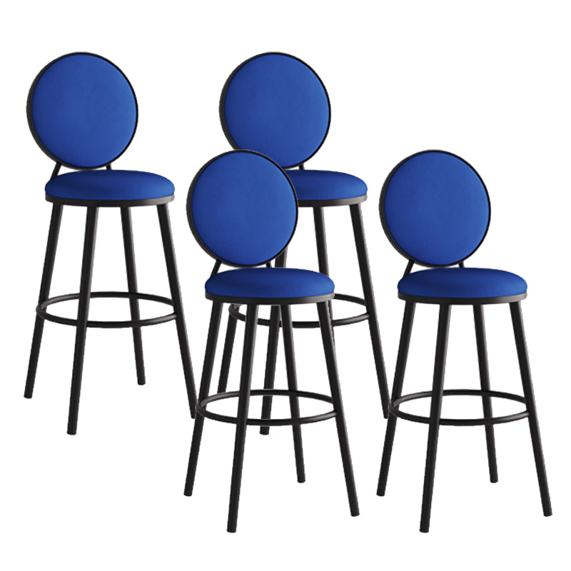 Modern Armless Backrest Counter Stool Iron Bar Stool with Pedal for Cafe