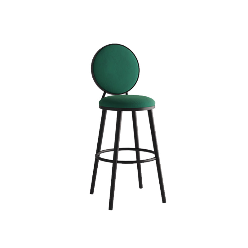 Modern Armless Backrest Counter Stool Iron Bar Stool with Pedal for Cafe