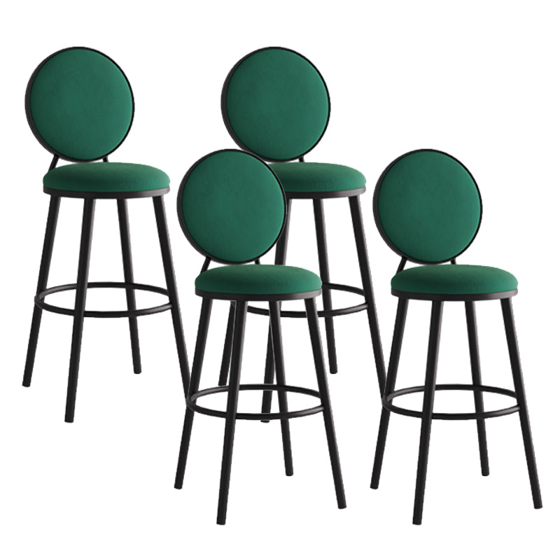 Modern Armless Backrest Counter Stool Iron Bar Stool with Pedal for Cafe