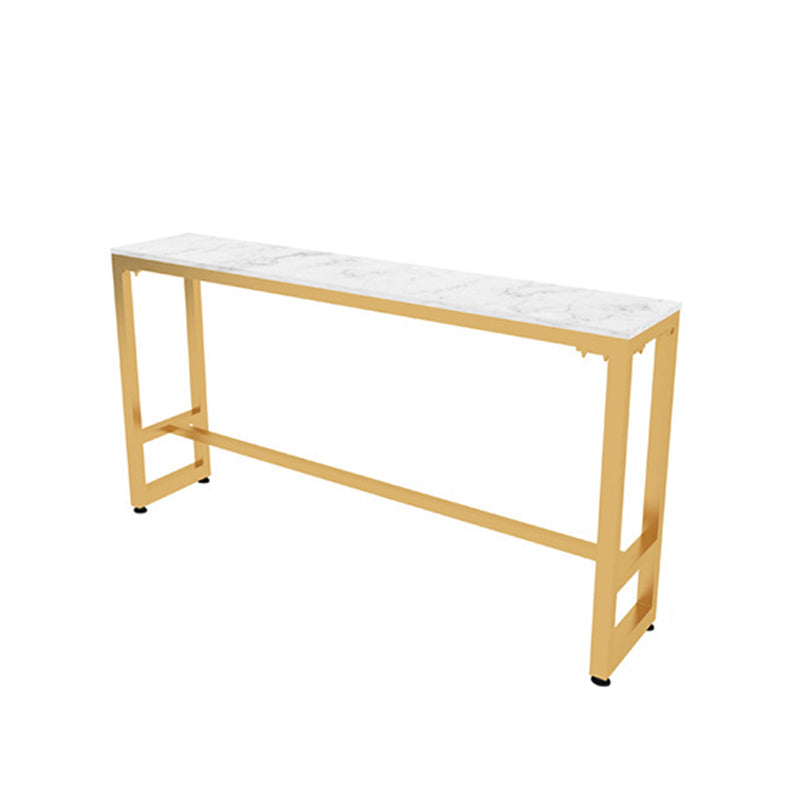 White Faux Marble Table Modern Style Bistro Table for Patio Use