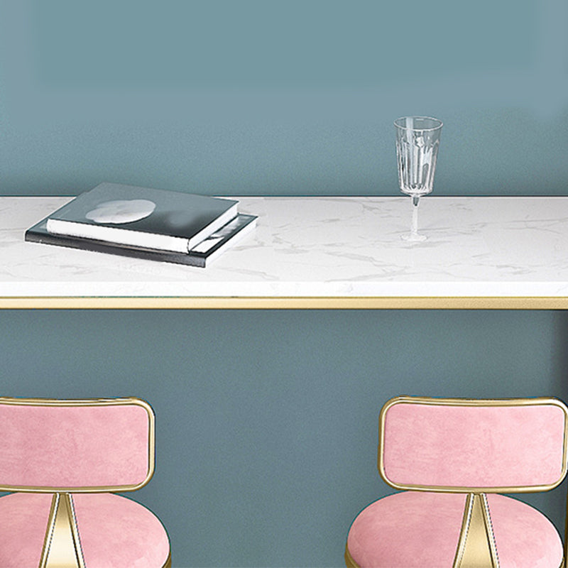 White Faux Marble Table Modern Style Bistro Table for Patio Use