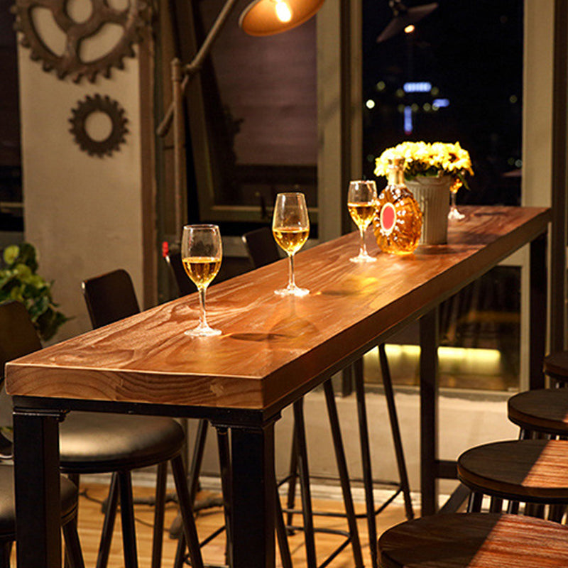 Modern Bar-Height Table Solid Wood Top Bistro Table for Patio Use