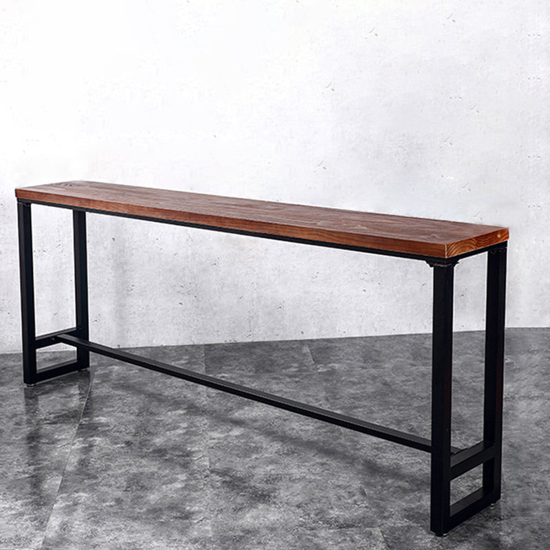 Modern Bar-Height Table Solid Wood Top Bistro Table for Patio Use