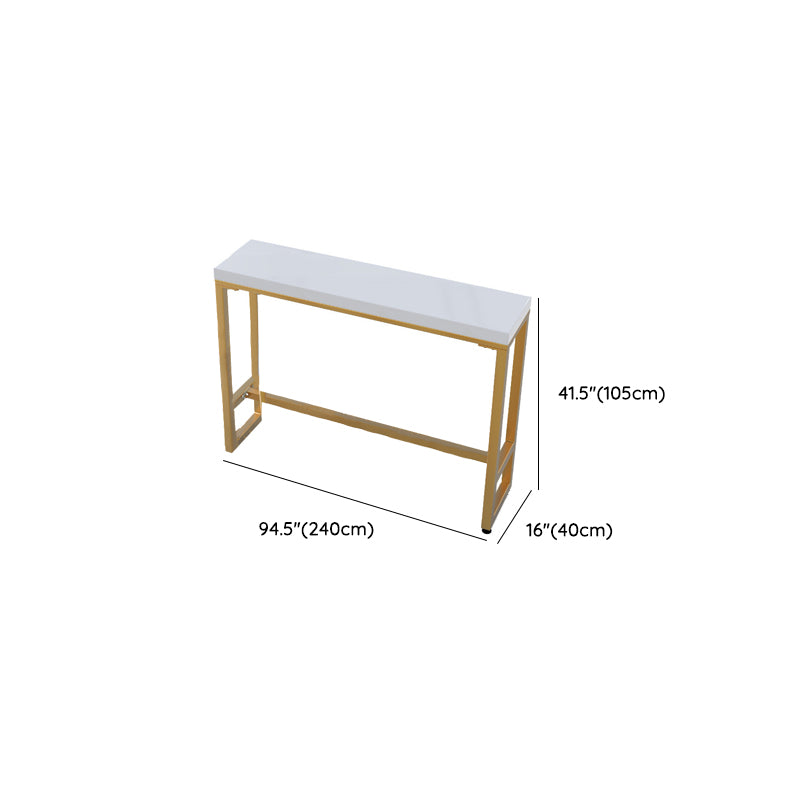 Rectangular Bar Height Table Gold Legs and Metal Base Bar Table for Patio Use