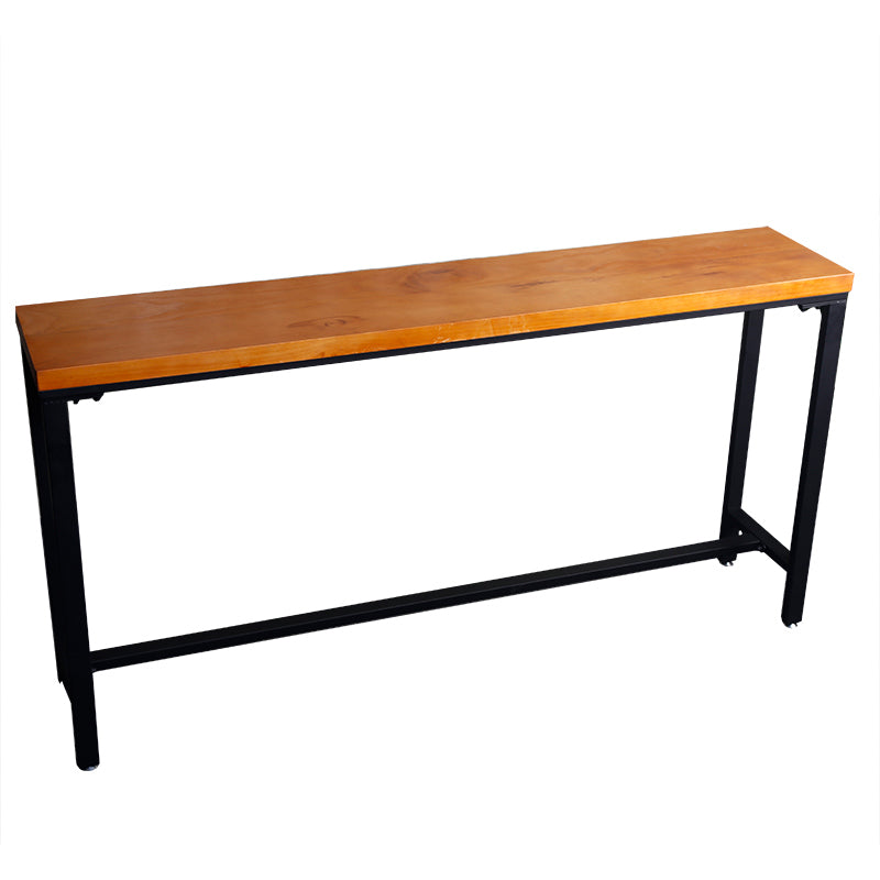 Industrial Style Bar Table Rectangle Solid Wood Pub Bar Table in Brown