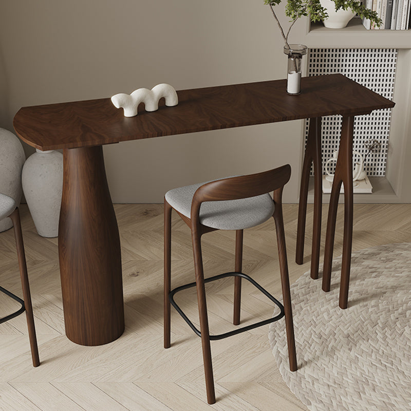 Solid Wood Bar Stool Table Contemporary Pub Height Dining Table