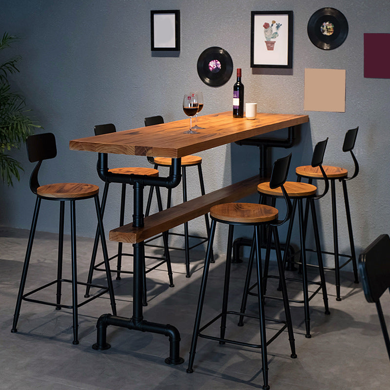 Solid Wood Bar Dining Table Contemporary Rectangle Counter Height Table