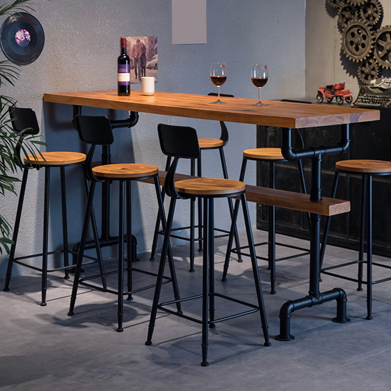 Solid Wood Bar Dining Table Contemporary Rectangle Counter Height Table