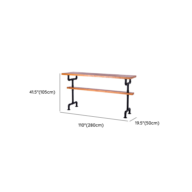 Solid Wood Bar Dining Table Contemporary Rectangle Counter Height Table