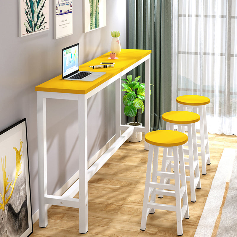 Industrial Style Bistro Bar Desk Wood Rectangle Pub Table for Cafe