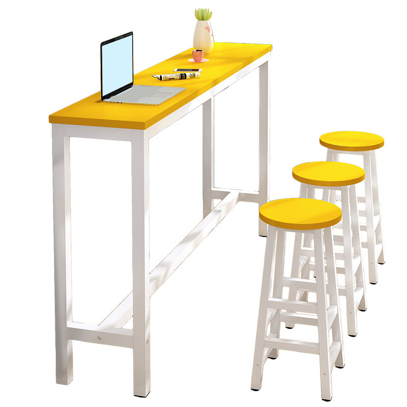 Industrial Style Bistro Bar Desk Wood Rectangle Pub Table for Cafe