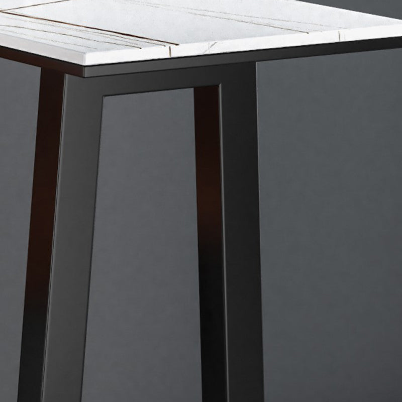 Industrial Style Bistro Bar Desk Stone Rectangle Pub Table for Cafe and Breakroom