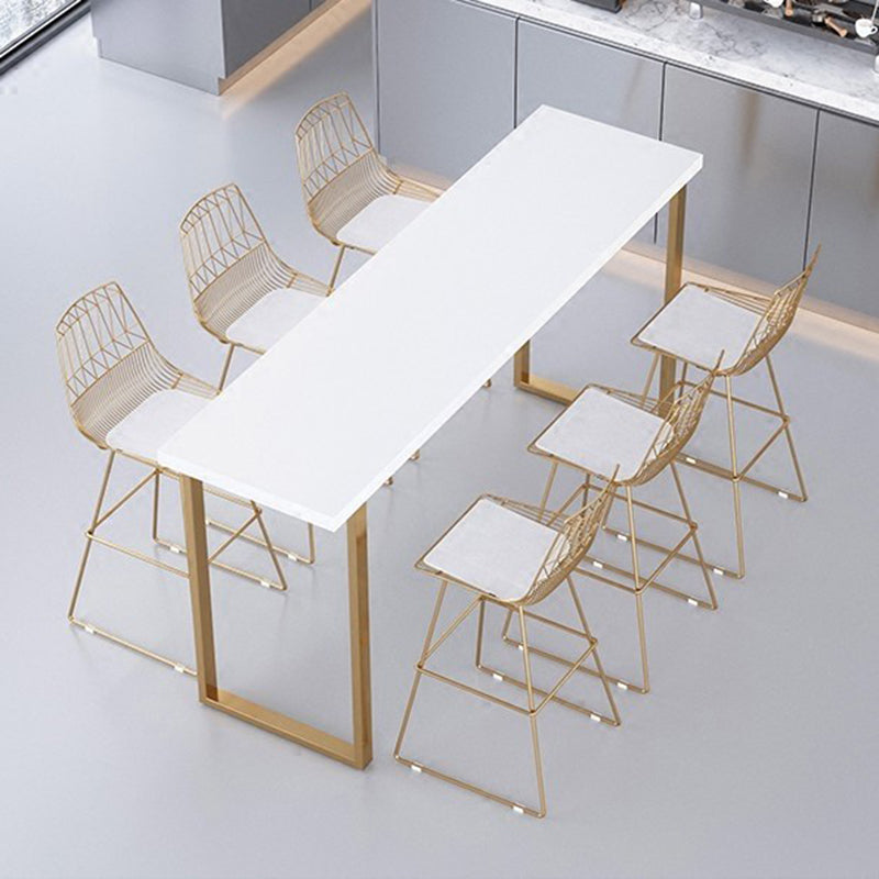 Modern Solid Wood Bar Table Rectangle Dining Table for Living Room