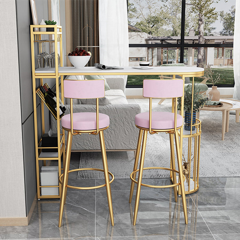 Stone Top Bistro Bar Table Rectangle Bar Table with Wine Rack