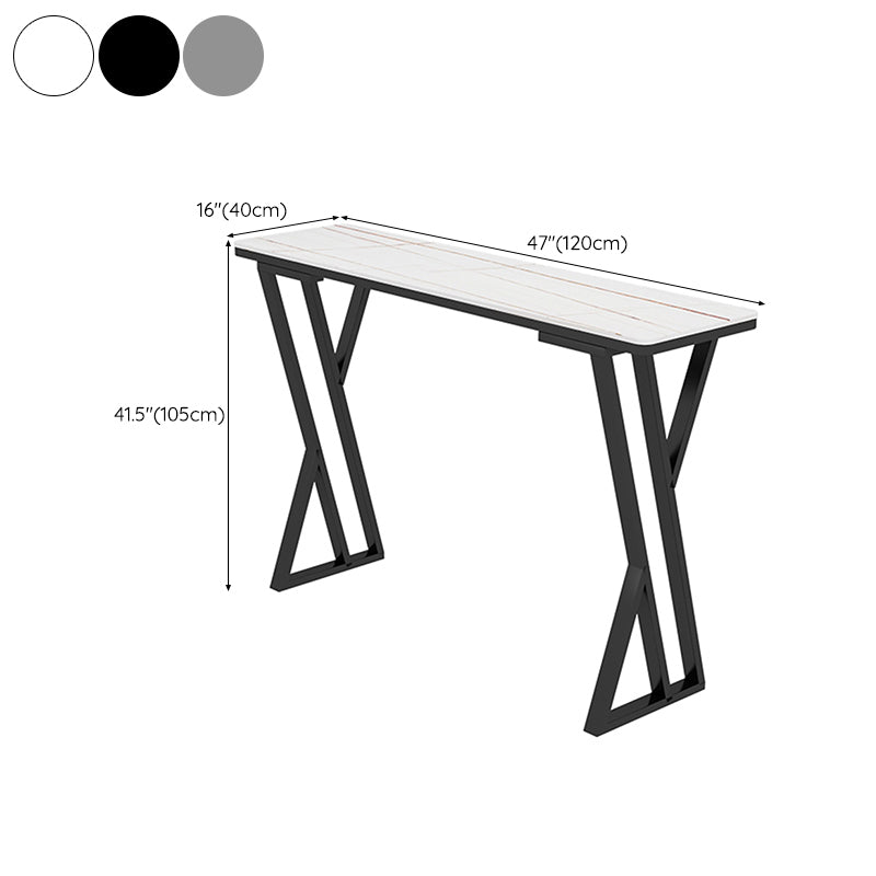 Modern Style Bistro Bar Table Rectangle Stone Top Bar Table for Dining Room