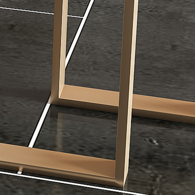 Faux Marble Bistro Bar Table Rectangle White Bar Table for Home