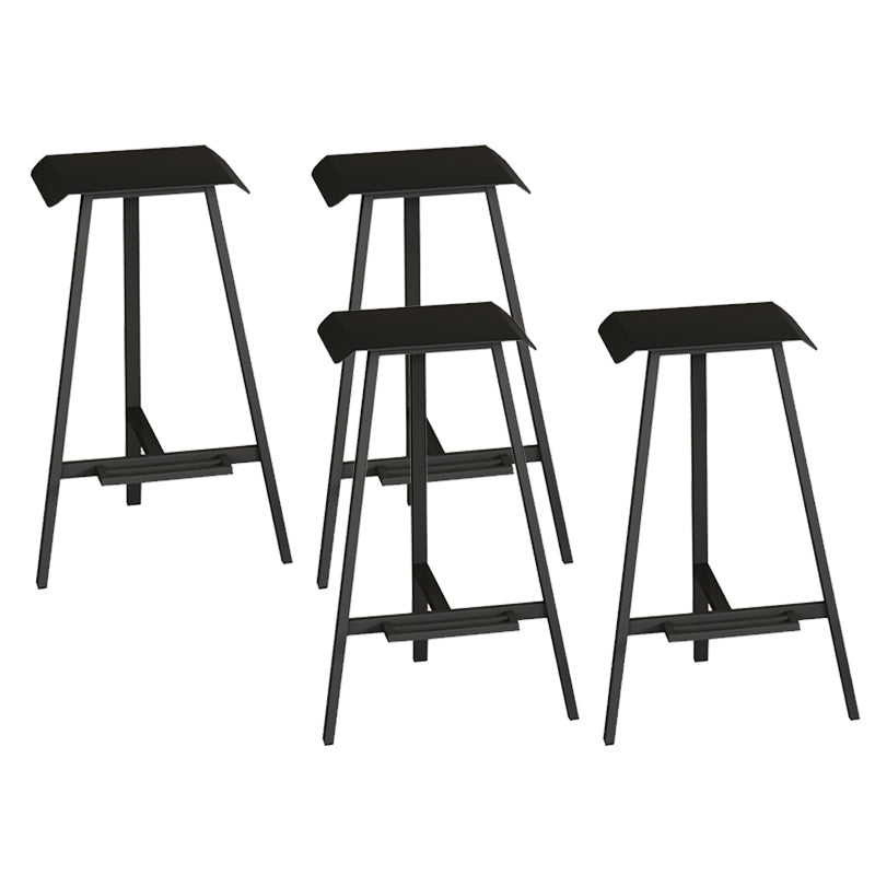 Industrial Armless Backless Counter Stool Iron Bar Stool with Pedal for Bar