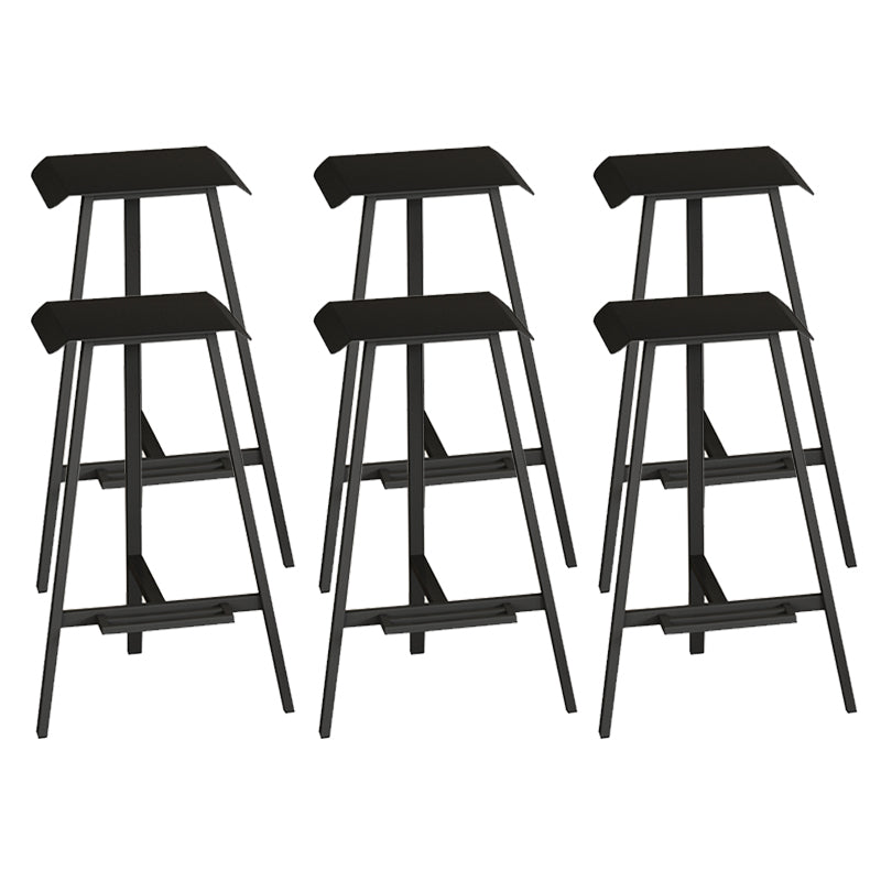 Industrial Armless Backless Counter Stool Iron Bar Stool with Pedal for Bar