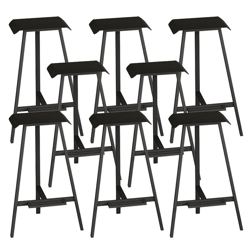 Industrial Armless Backless Counter Stool Iron Bar Stool with Pedal for Bar