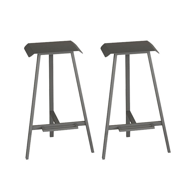 Industrial Armless Backless Counter Stool Iron Bar Stool with Pedal for Bar